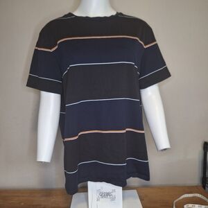 Murano Navy Blue Striped Tshirt Size XL